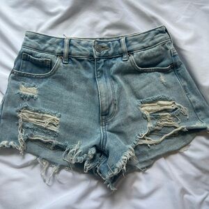 Pacsun Lightwash High Rise Festival Denim Jean Shorts